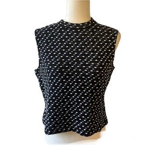 St. John Knit Mock Neck Sleeveless Top Sz L